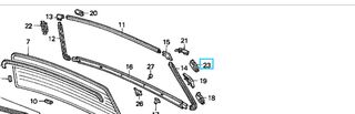 Κλιπ πίσω παρμπρίζ αριστερά Honda Civic 4dr '88 - '91 (91512SH4003) Clip, L. Windshield Molding Corner (Yellow) 