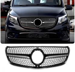 Μασκα Εμπρος Mercedes Vito/V-Class W447 (2015-2022)DIAMOND Design Black/Chrome