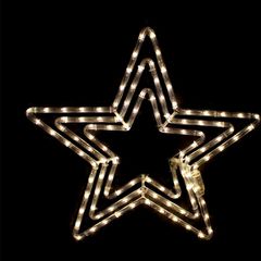 Επίστυλο σχέδιο 3 STARS με 108 LED 4.5m φωτοσωλήνα σε θερμό λευκό χρώμα φωτός λειτουργία FLASH IP44 56cm