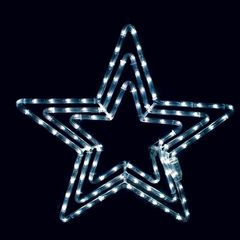 Επίστυλο σχέδιο 3 STARS με 108 LED & 4.5m φωτοσωλήνα σε ψυχρό χρώμα φωτός με λειτουργία FLASH IP44 56cm