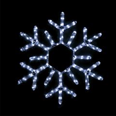 Επίστυλο σχέδιο SNOWFLAKE με 144 LED 6m φωτοσωλήνα με ψυχρό χρώμα φωτός με λειτουργία FLASH IP44