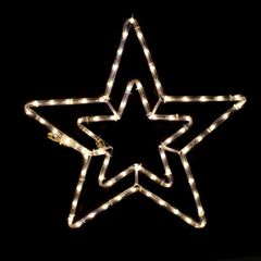 Επίστυλο σχέδιο DOUBLE STARS με 72 LED & 3m φωτοσωλήνα με θερμό χρώμα φωτός λειτουργία FLASH IP44