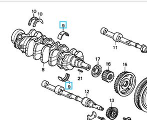 Κουζινέτο στροφάλου Honda Accord 4dr / Coupe / Wagon '90- '97 (13324PT0003) BEARING D, MAIN (YELLOW) (DAIDO)