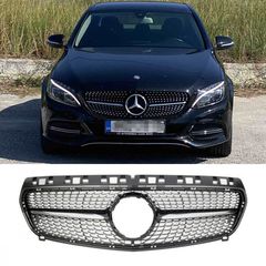 Μασκα Εμπρός Mercedes C-Class W205 S205 C205 (2014-2018) GT-R Diamond Design Black/chrome