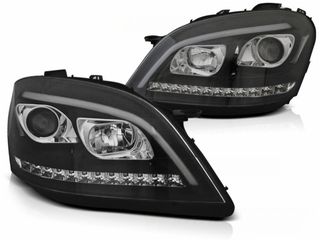 Headlights Tube Light suitable for Mercedes M-Class W164 (2005-2008) Black with Dynamic Turn Signals