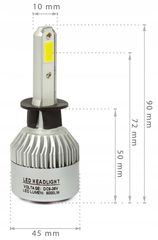 H3 φωτα led Canbus 2τεμ 72W, 16000lm