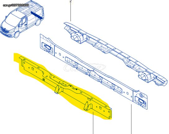 Μεταλική τραβέρσα Πισω / Renault Traffic 3 /Opel Vivaro /Fiat Talento 2016 κ μετά