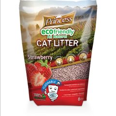 Princess Eco Friendly Pellet Γάτας Φράουλα Clumping 6lt