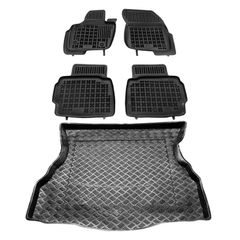 Πατάκια δαπέδου με πορτ μπαγκάζ σετ για Ford Mondeo V Hatchback 5D (ρεζέρβα ανάγκης) 5τμχ