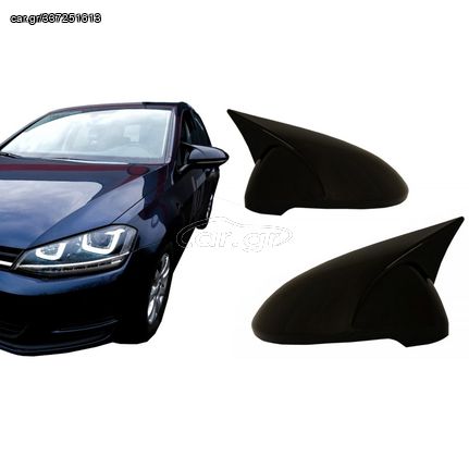 Καπάκια Καθρεφτών Για VW Golf VII (7) 12-20 , Touran 15+ M4 Look Γυαλιστερό Μαύρο 2 Τεμάχια