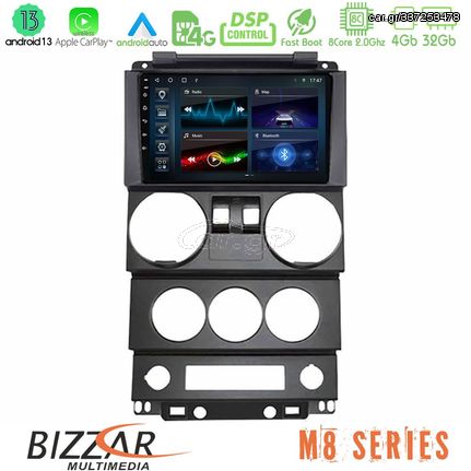 MEGASOUND - Bizzar M8 Series Jeep Wrangler 2Door 2008-2010 8core Android13 4+32GB Navigation Multimedia Tablet 9"