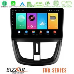 MEGASOUND - Bizzar FR8 Series Peugeot 207 8core Android13 2+32GB Navigation Multimedia Tablet 9"