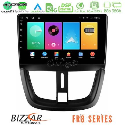 MEGASOUND - Bizzar FR8 Series Peugeot 207 8core Android13 2+32GB Navigation Multimedia Tablet 9"