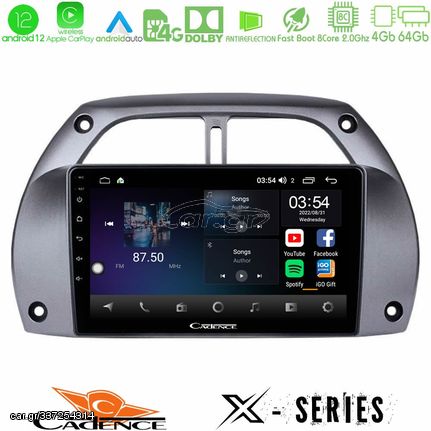 MEGASOUND - Cadence X Series Toyota RAV4 2001 - 2006 8core Android12 4+64GB Navigation Multimedia Tablet 9"