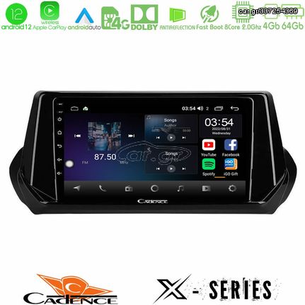 MEGASOUND - Cadence X Series Peugeot 208 2019-2023 8Core Android12 4+64GB Navigation Multimedia Tablet 9"