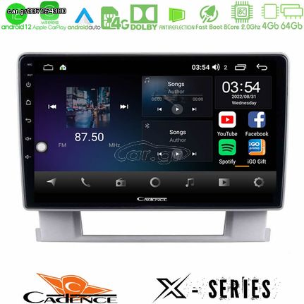 MEGASOUND - Cadence X Series Opel Astra J 2010-2014 8core Android12 4+64GB Navigation Multimedia Tablet 9"