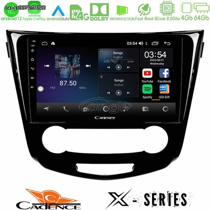 MEGASOUND - Cadence X Series Nissan Qashqai J11 (Manual A/C) 8core Android12 4+64GB Navigation Multimedia Tablet 10"