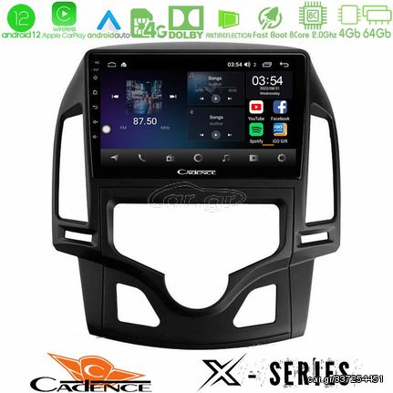 MEGASOUND - Cadence X Series Hyundai i30 2007-2012 Auto A/C 8core Android12 4+64GB Navigation Multimedia Tablet 9"