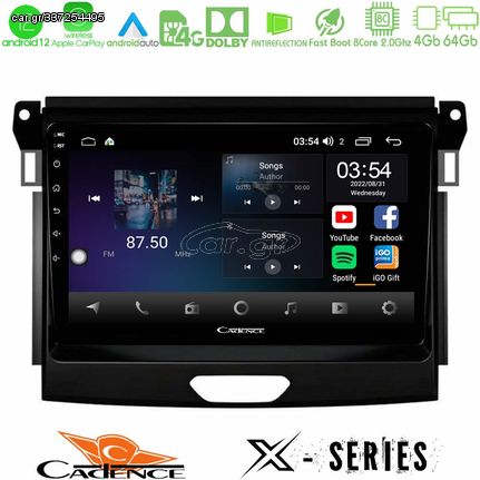 MEGASOUND - Cadence X Series Ford Ranger 2017-2022 8core Android12 4+64GB Navigation Multimedia Tablet 9"