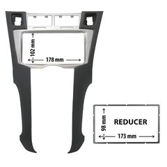 MEGASOUND - Πρόσοψη 2DIN με φρυδάκι για Toyota Yaris 2007>2012 – Χρώμα Μαύρο/Ασημί