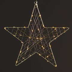 Διακοσμητικό αστέρι 1,2W με 40 mini led λαμπάκια με καλώδιο χαλκού σε θερμό λευκό χρώμα φωτός