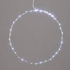 Διακοσμητικός κρίκος ασημί με 45 mini led λαμπάκια με ψυχρό χρώμα φωτός με ασημί καλώδιο χαλκού 3m διάφανο καλώδιο