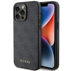 Γνήσια θήκη GUESS Hardcase GUHCP15LG4GFGR για iPhone 15 PRO Μεταλλικό Λογότυπο 4G / Γκρι