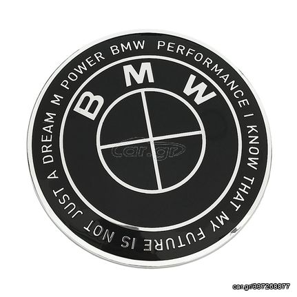 Σημα Καπο BMW 82mm M PERFORMANCE 50TH ANNIVERSARY TOTAL BLACK 1ΤΜΧ