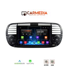 CARMEDIA CMT207-12 OEM 7'' FIAT 500 2007-2015 BLACK