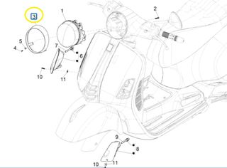 Στεφάνι Μπροστινού Φαναριού Vespa GTS 300 HPE 4T4V ie ABS E5 2020 (EMEA) 1B007793