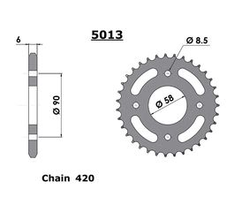 Γραναζι πισω 212.36 / FE 5013.36 / FE 5001.36/4462 36 F  Honda Innova 36Δ 420 FE SPROCKETS/ PBR - (10110-927)