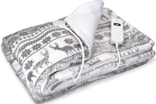 Navaris Electric Heating Blanket - Ηλεκτρική Θερμαινόμενη Πλενόμενη Κουβέρτα με Χρονοδιακόπτη για Αυτόματη Απενεργοποίηση - 180 x 130 cm - 120W - Christmas Design (45274.04.01) 45274.04.01
