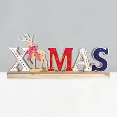 Διακοσμητικό X-MAS από ξύλο με 26 MINI LED με θερμό χρώμα φωτός & μπαταρίες (3AA) IP20 45x3.5x2cm