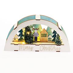 Ξύλινο διακοσμητικό LED XMAS'' με 10 LED σε θερμό χρώμα φωτός IP20 με διακόπτη Οn-Off & διάσταση 26x5.5x13.5cm