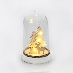 Χριστουγεννιάτικος θόλος με ελαφάκια & 8 MINI LED λαμπάκια με θερμό χρώμα φωτός IP20 D12x18cm