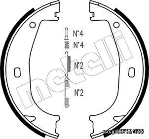 Σετ σιαγόνων φρένων, χειρόφρενο METELLI 53-0016K