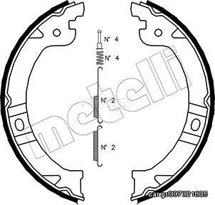 Σετ σιαγόνων φρένων, χειρόφρενο METELLI 53-0027K