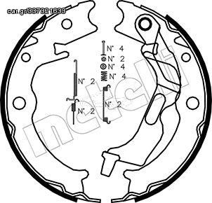 Σετ σιαγόνων φρένων, χειρόφρενο METELLI 53-0052K