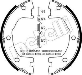 Σετ σιαγόνων φρένων, χειρόφρενο METELLI 53-0077K