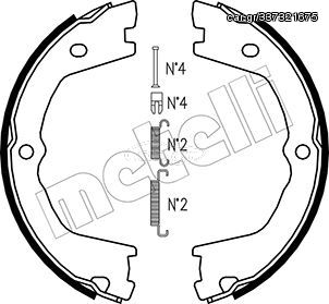 Σετ σιαγόνων φρένων, χειρόφρενο METELLI 53-0086K