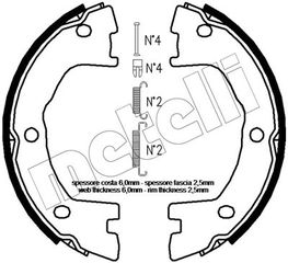 Σετ σιαγόνων φρένων, χειρόφρενο METELLI 53-0097K