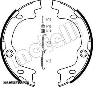 Σετ σιαγόνων φρένων, χειρόφρενο METELLI 53-0185K