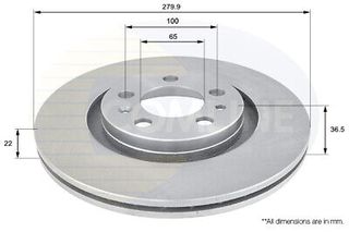  Δισκόπλακες εμπρός VW GOLF SEAT IBIZA SKODA OCTAVIA AUDI A3  280X22