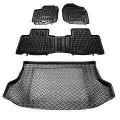 Πατάκια δαπέδου με πορτ μπαγκάζ σετ για Toyota Rav-4 IV (XA40) με ρεζέρβα ανάγκης 5τμχ