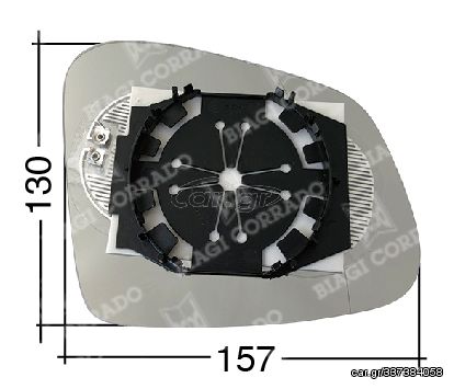 ΚΡΥΣΤΑΛΛΟ ΚΑΘΡΕΠΤΗ SMART FORFOUR '14-/  FORTWO COUPE '15-/ RENAULT TWINGO '14- (ΑΣΦΑΙΡΙΚΟ, ΘΕΡΜΑΙΝΟΜΕΝΟ, ΜΕ ΒΑΣΗ, ΧΡΩΜΙΟ) ΑΡΙΣΤΕΡΟ