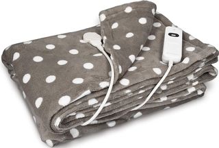 Navaris Electric Heating Blanket - Ηλεκτρική Θερμαινόμενη Πλενόμενη Κουβέρτα με Χρονοδιακόπτη για Αυτόματη Απενεργοποίηση - 180 x 130 cm - 120W - Dark Gray with Dots (45274.02.01) 45274.02.01