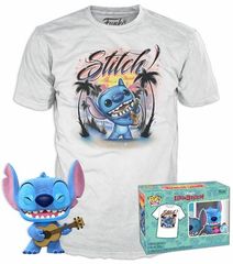 Funko Pop!  Tee (Adult): Lilo amd Stitch - Ukelele Stitch (Flocked) Vinyl Figure and T-Shirt (XL)