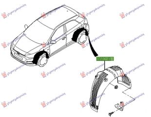 ΘΟΛΟΣ ΠΙΣΩ ΠΛΑΣΤΙΚΟΣ για HYUNDAI i20 (H/B) 14-18