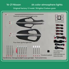 MEGASOUND - DIG AMBIENT NISSAN QASHQAI II (Digital iQ Ambient Light NISSAN QASHQAI mod. 2014-2021, 18 Lights)