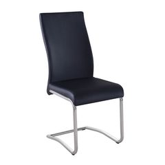 WOODWELL BENSON Καρέκλα Μέταλλο Χρώμιο, PVC Μαύρο 43x58x98cm ΕΜ931,3